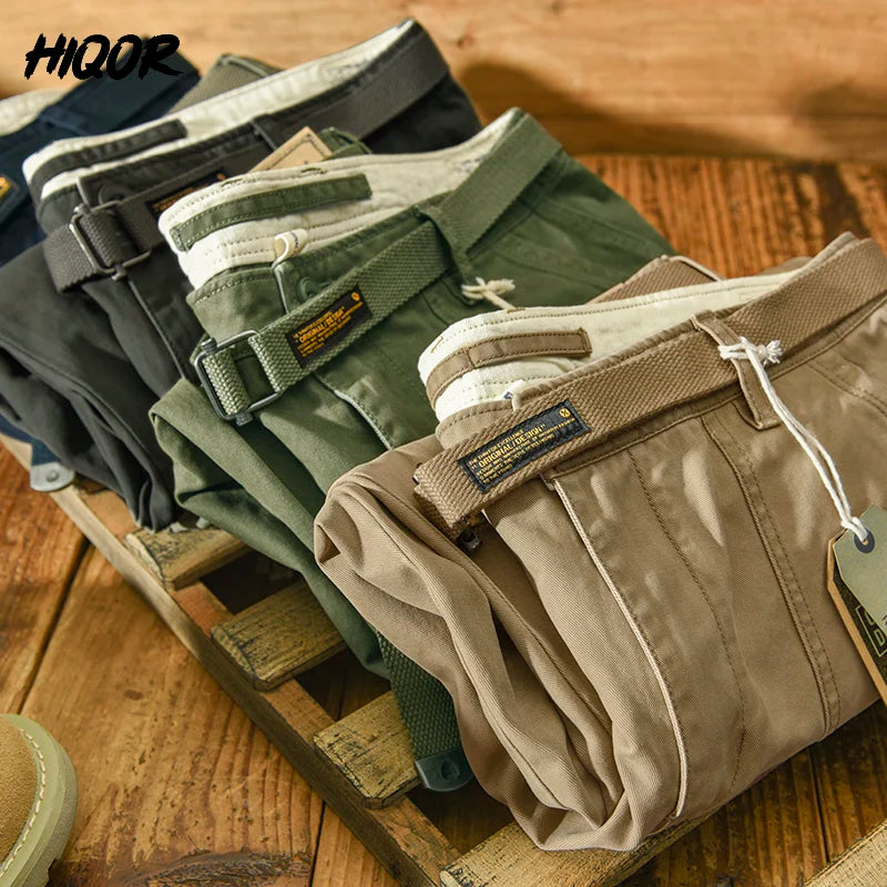 2026 Spring Autumn Cotton Men Cargo Pants Male Casual Loose Pant Man Big Pocket Trouser Fashion Khaki Harajuku Streetwear Male