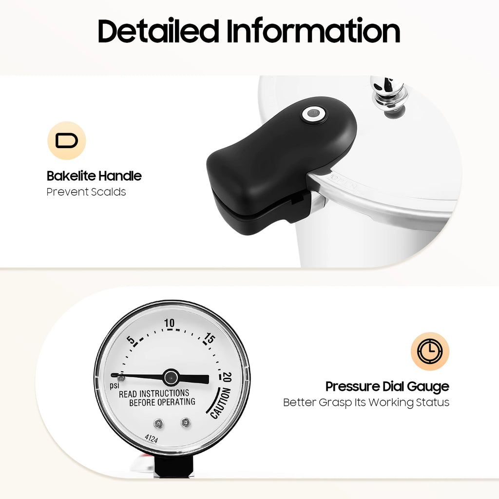 22L/23Qt Pressure Canner Large Capacity Pressure Cooker Cookware, 90kpa Aluminium Alloy Kitchen Pressure Pot with Gauge Release Valve,Thickened Explosion-proof Pressure Cooker fits for Steam,Boil,Stew Food