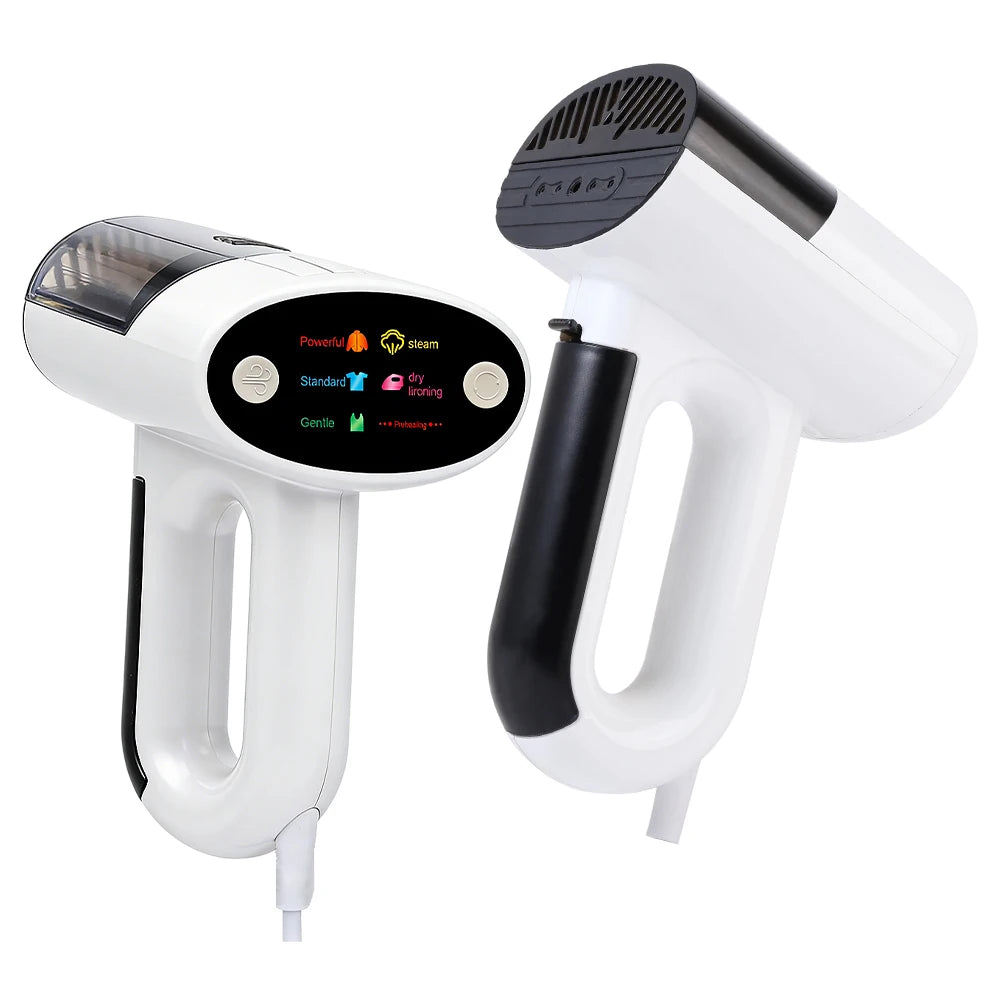 2 in 1 Handheld Garment Steamer 1000W Vacuum Adsorption Design Steam Dry Dual Use Clothes Iron Efficiently Remove Stubborn Wrinkles Portable Fabric Ironing Machine