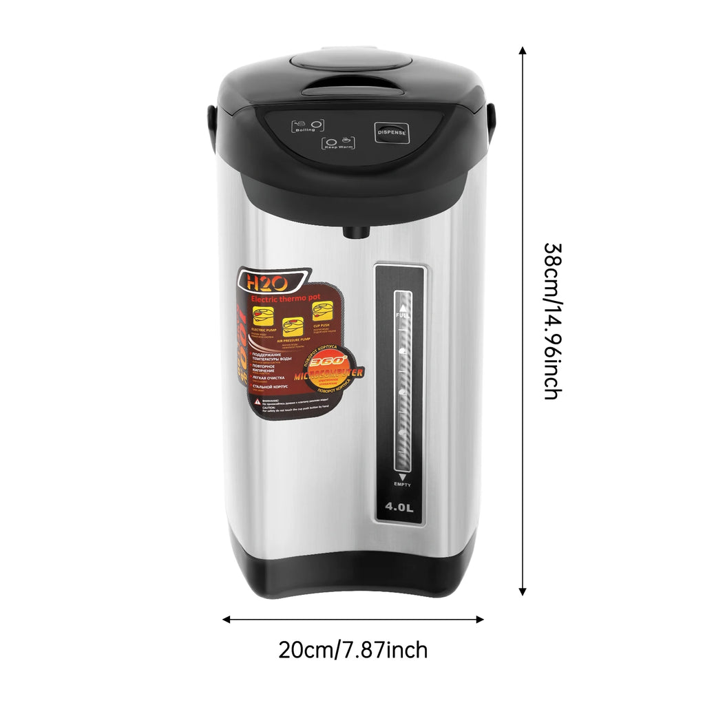 Electric Kettle, 4L 110V Stainless Steel Electric Water Boiler Kettle with 750W Fast Heating, 24-Hour Keep Warm