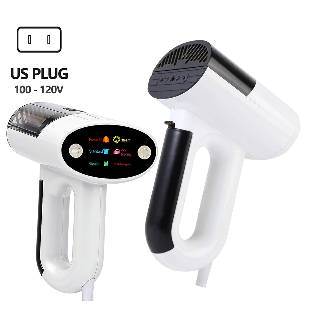 2 in 1 Handheld Garment Steamer 1000W Vacuum Adsorption Design Steam Dry Dual Use Clothes Iron Efficiently Remove Stubborn Wrinkles Portable Fabric Ironing Machine