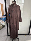 Trench-coat long col montant femme