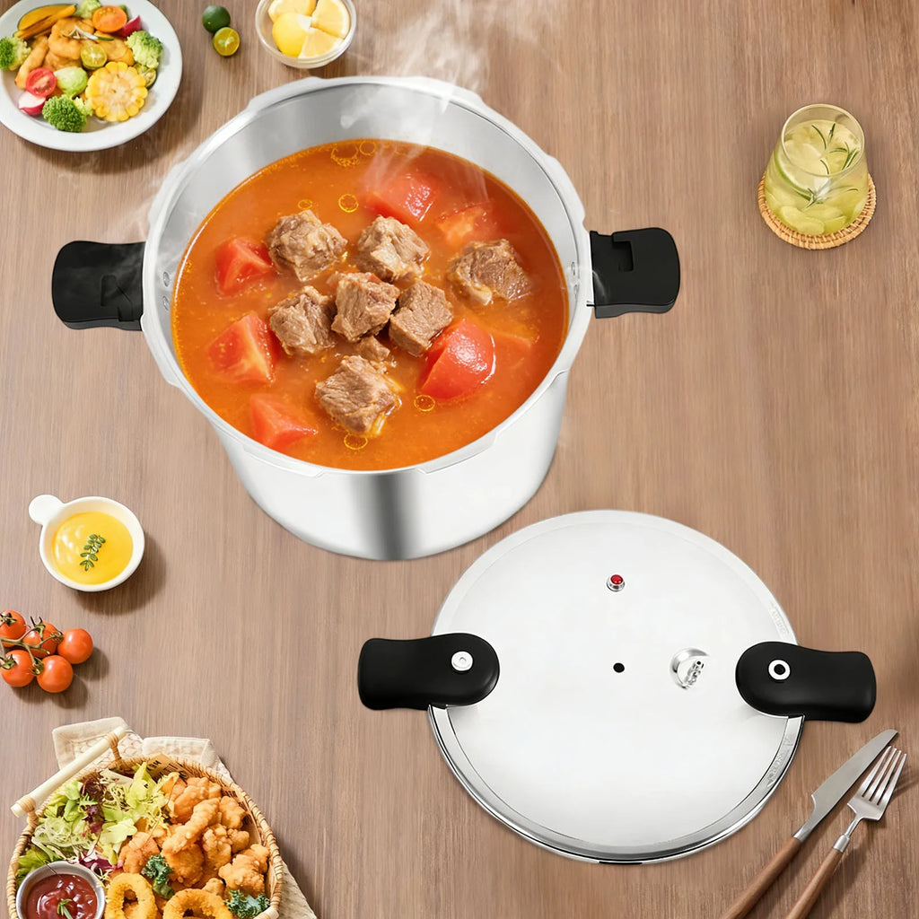 22L/23Qt Pressure Canner Large Capacity Pressure Cooker Cookware, 90kpa Aluminium Alloy Kitchen Pressure Pot with Gauge Release Valve,Thickened Explosion-proof Pressure Cooker fits for Steam,Boil,Stew Food