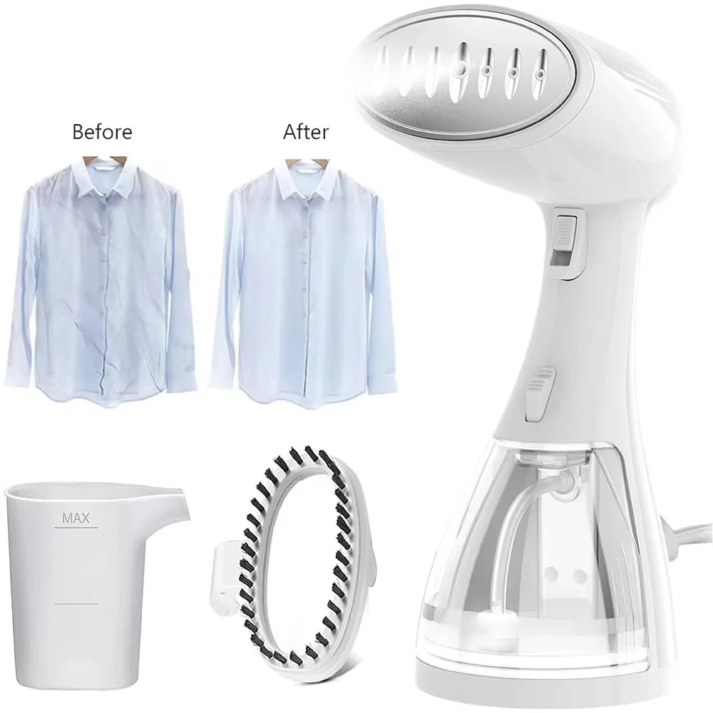 Saierfour 1500W Portable Handheld Garment Steamer Mini Steam Iron Press Travel Business Clothes Wrinkle Remover Home Fabric Steaming Brush