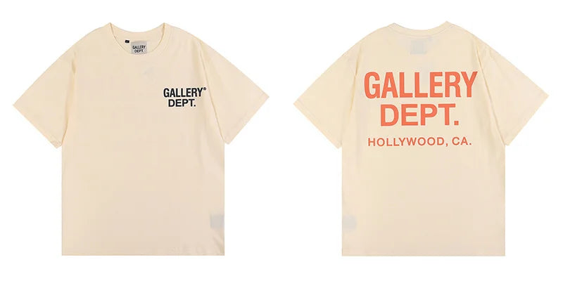 Free shipping New GALLERY DEPT Printed with Washed Oversized 100% cotton Men Women T-shirts Y2K Fashion streetwear