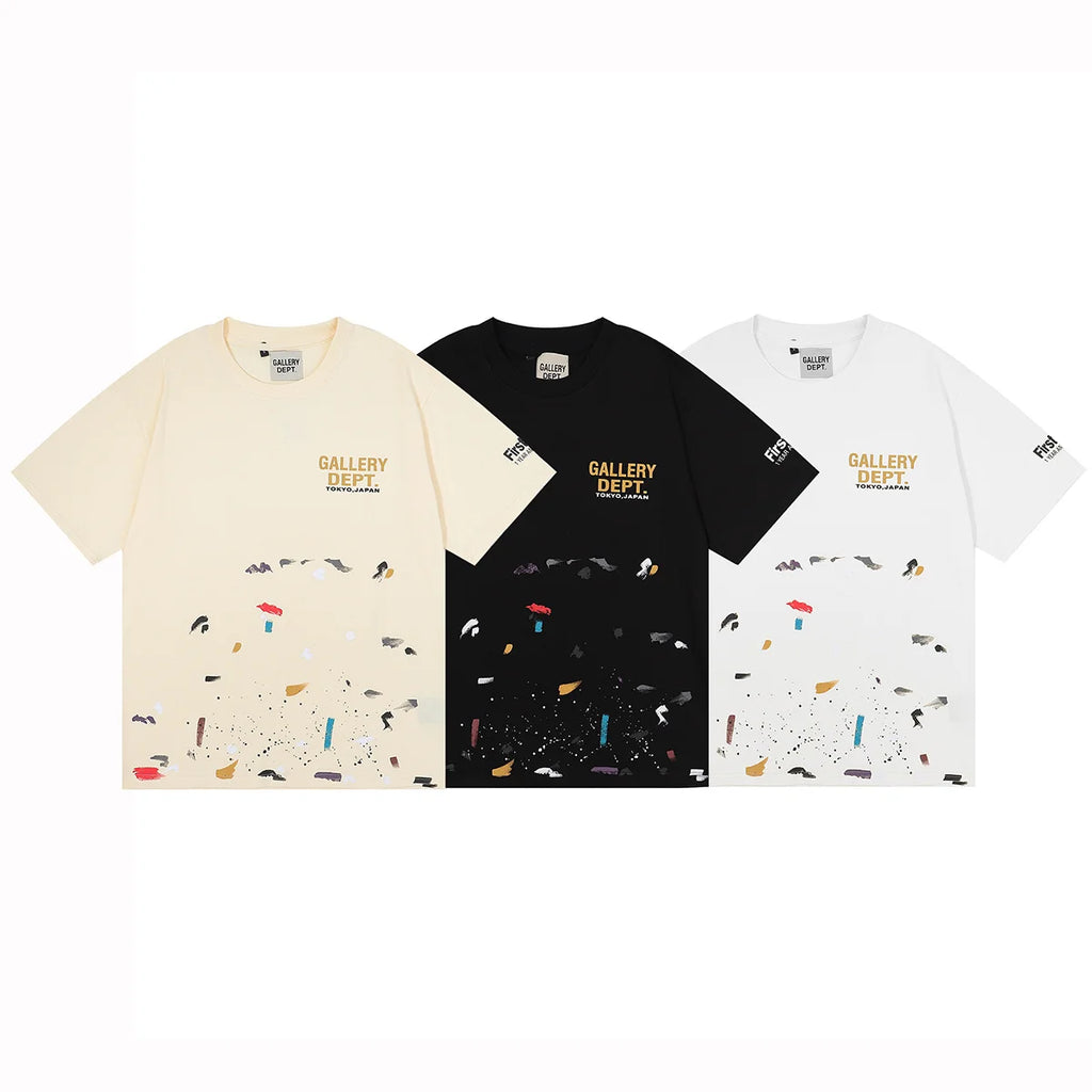 Free shipping New GALLERY DEPT Printed with Washed Oversized 100% cotton Men Women T-shirts Y2K Fashion streetwear