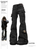 Jean flare taille basse Y2K style Harajuku femme
