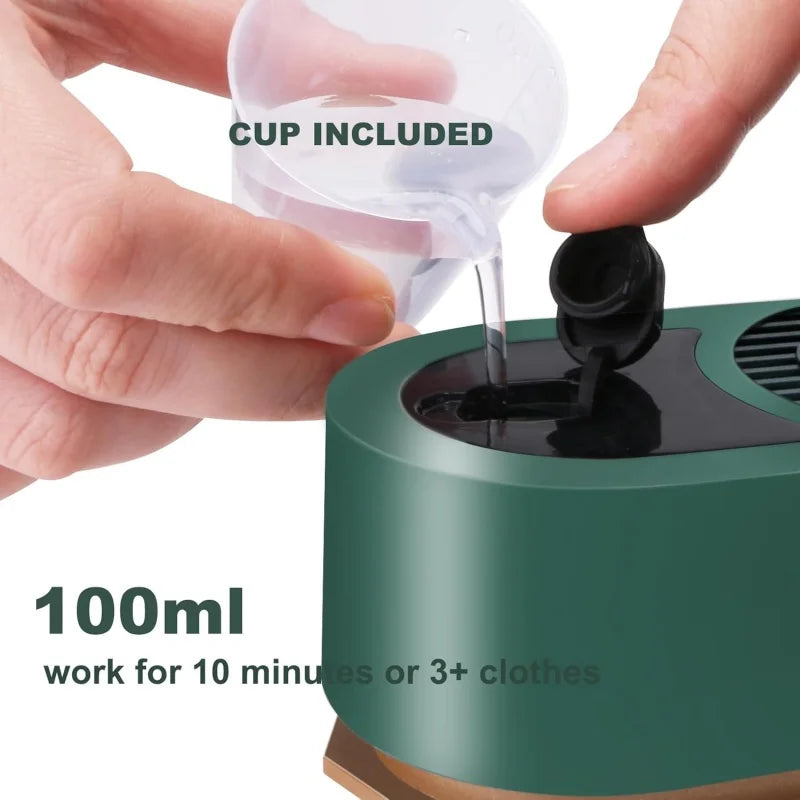 mini Clothes Steamer Iron Steamer 2 in 1 Rotatable 180 Degrees Handheld Steam Iron (Green)