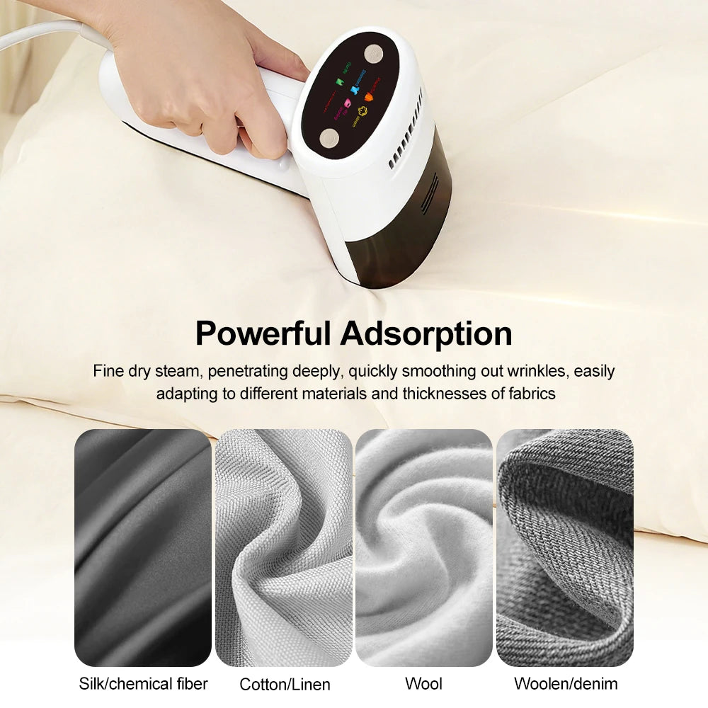 2 in 1 Handheld Garment Steamer 1000W Vacuum Adsorption Design Steam Dry Dual Use Clothes Iron Efficiently Remove Stubborn Wrinkles Portable Fabric Ironing Machine