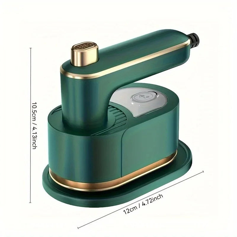 mini Clothes Steamer Iron Steamer 2 in 1 Rotatable 180 Degrees Handheld Steam Iron (Green)