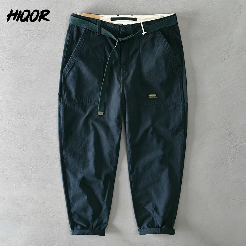2026 Spring Autumn Cotton Men Cargo Pants Male Casual Loose Pant Man Big Pocket Trouser Fashion Khaki Harajuku Streetwear Male