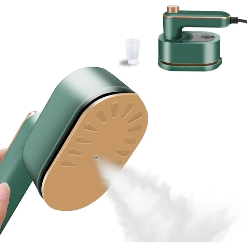 mini Clothes Steamer Iron Steamer 2 in 1 Rotatable 180 Degrees Handheld Steam Iron (Green)
