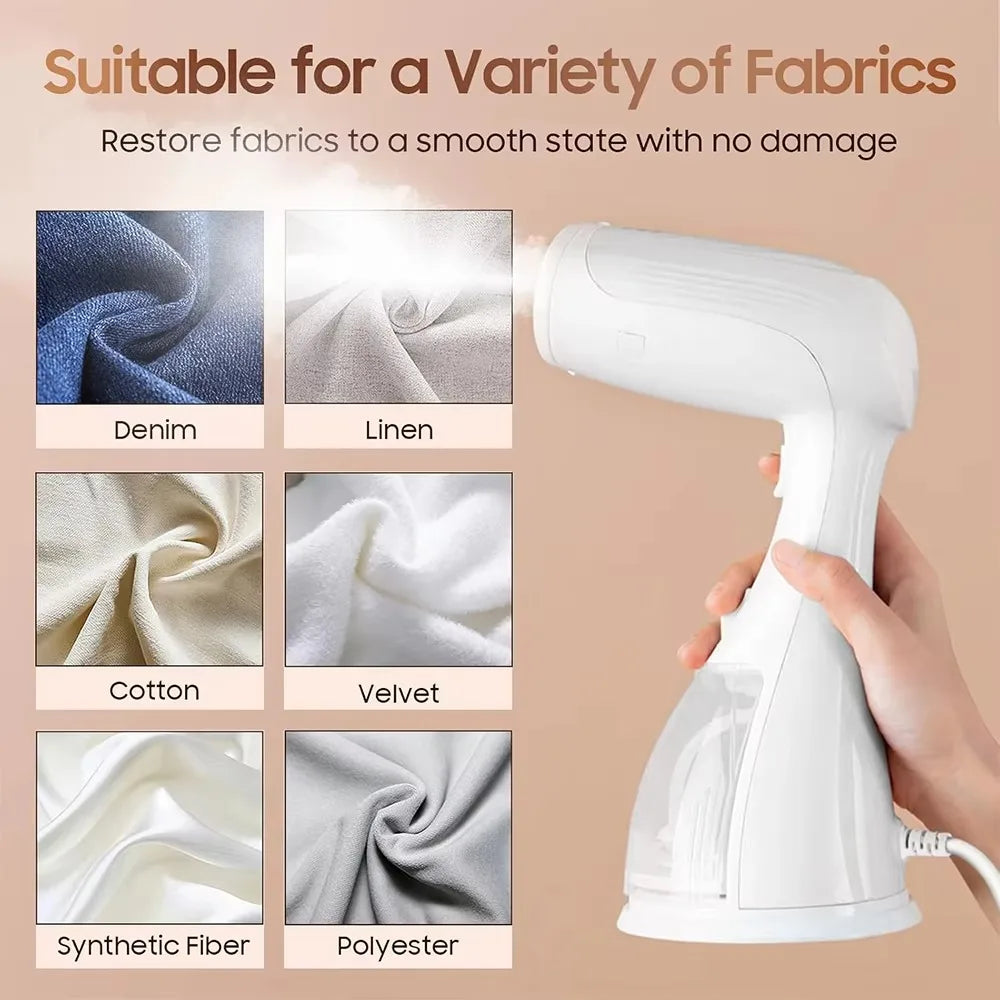 Saierfour 1500W Portable Handheld Garment Steamer Mini Steam Iron Press Travel Business Clothes Wrinkle Remover Home Fabric Steaming Brush